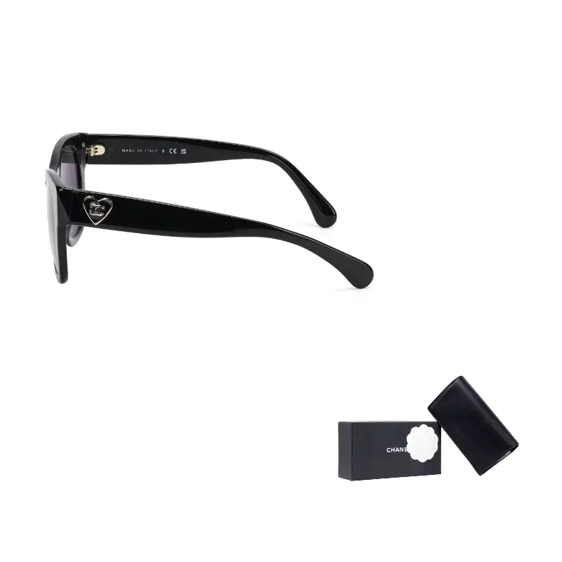 

CHANEL Пластиковая оправа квадратные солнцезащитные очки унисекс, Black, Europe Version CH5478