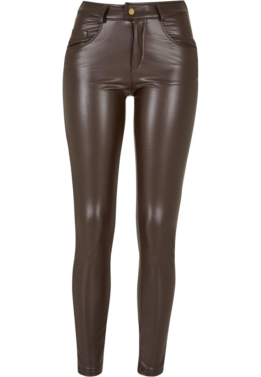 

Кожаные штаны Urban Classics Slim fit Pants, коричневый