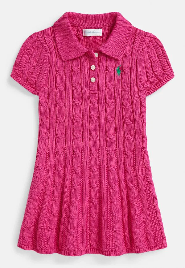 Платье-Поло из хлопка крупной вязки Polo Ralph Lauren, College Pink