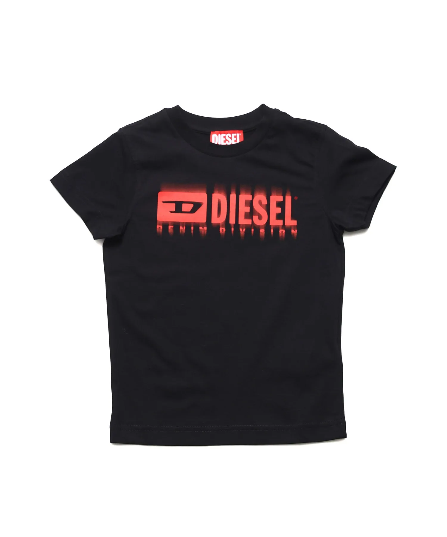 Унисекс футболка с логотипом DIESEL KIDS чёрно-красная