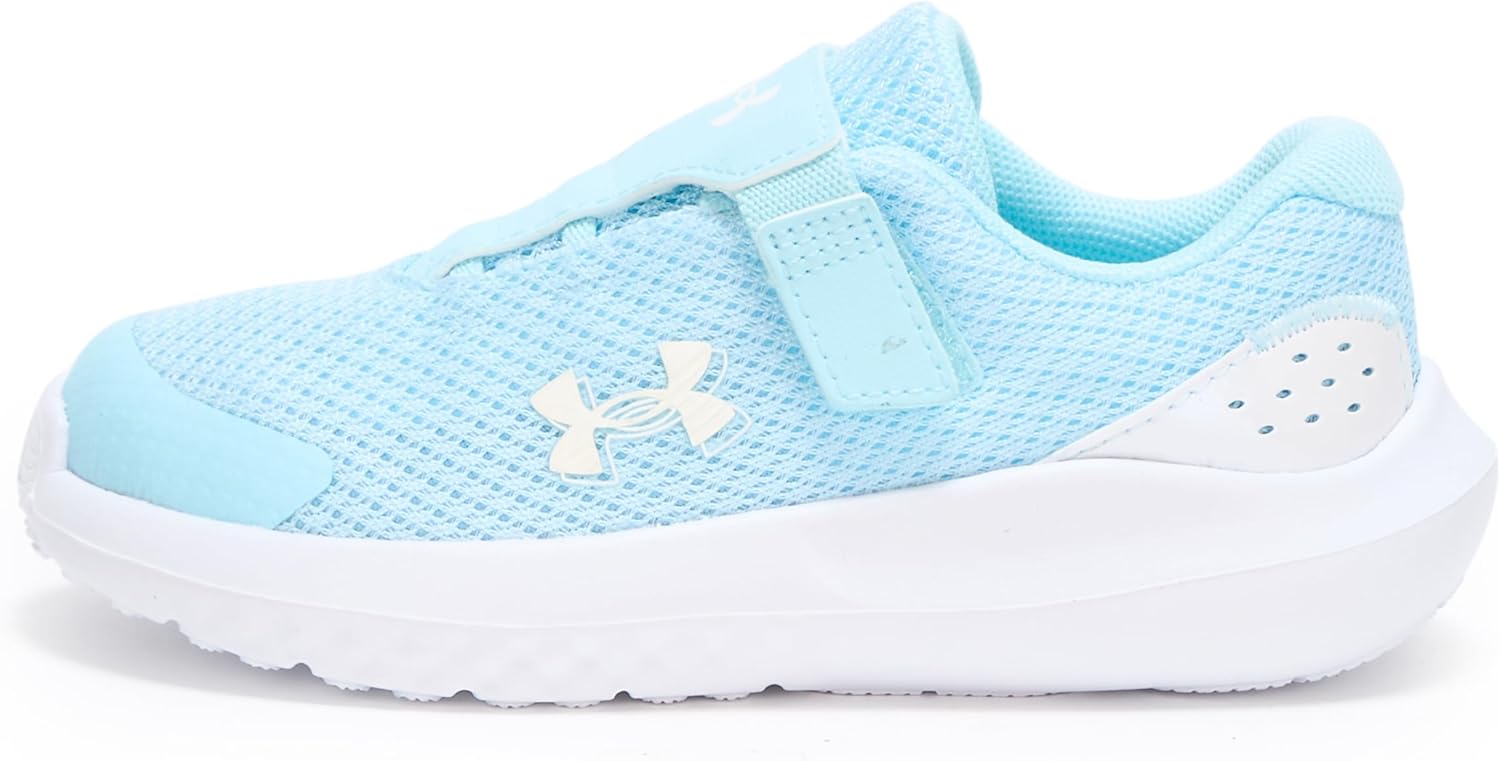 Детские кроссовки Under Armour Baby Girls' Surge 4 с альтернативной застежкой, (494) Stream/Stream/Iridescent — фото 2