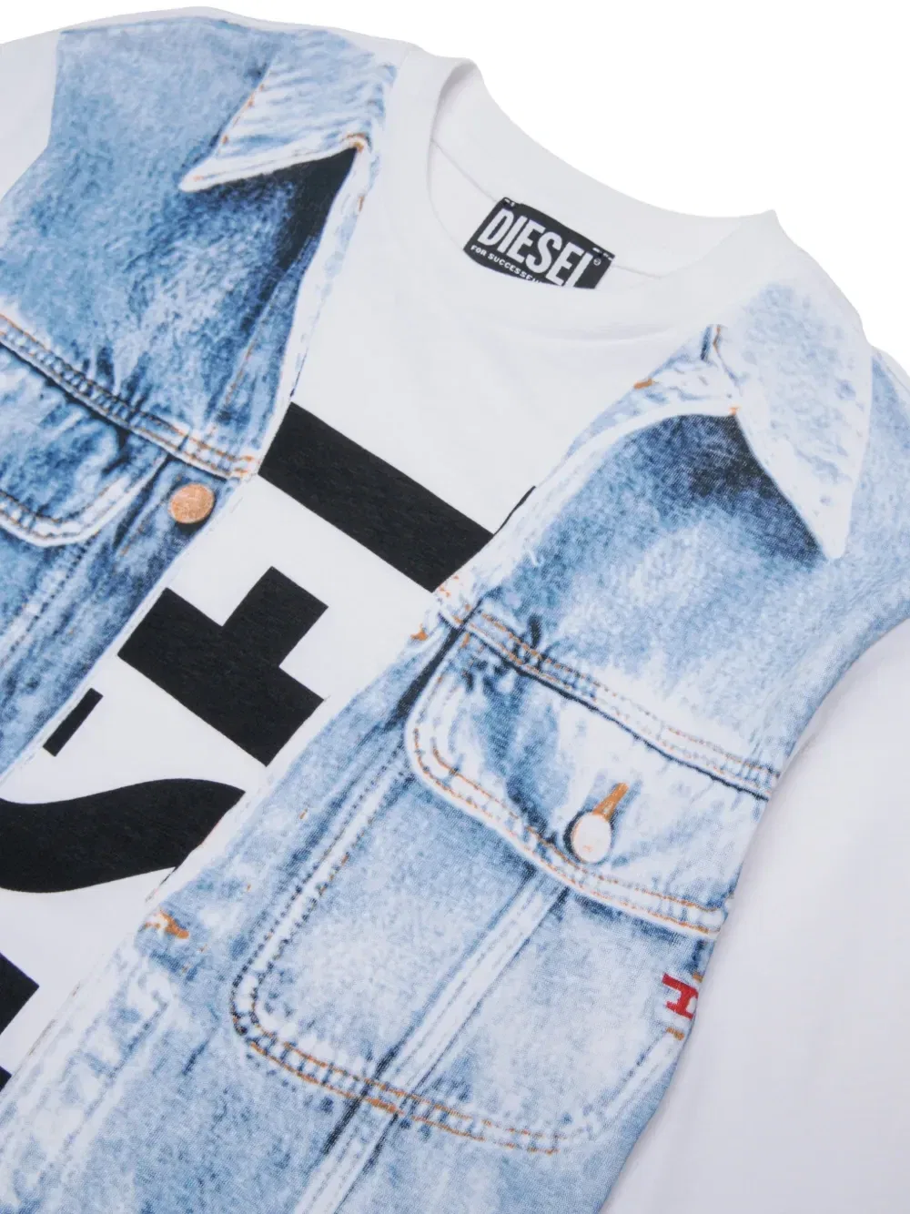 Футболка с принтом Diesel Kids, белый — фото 3