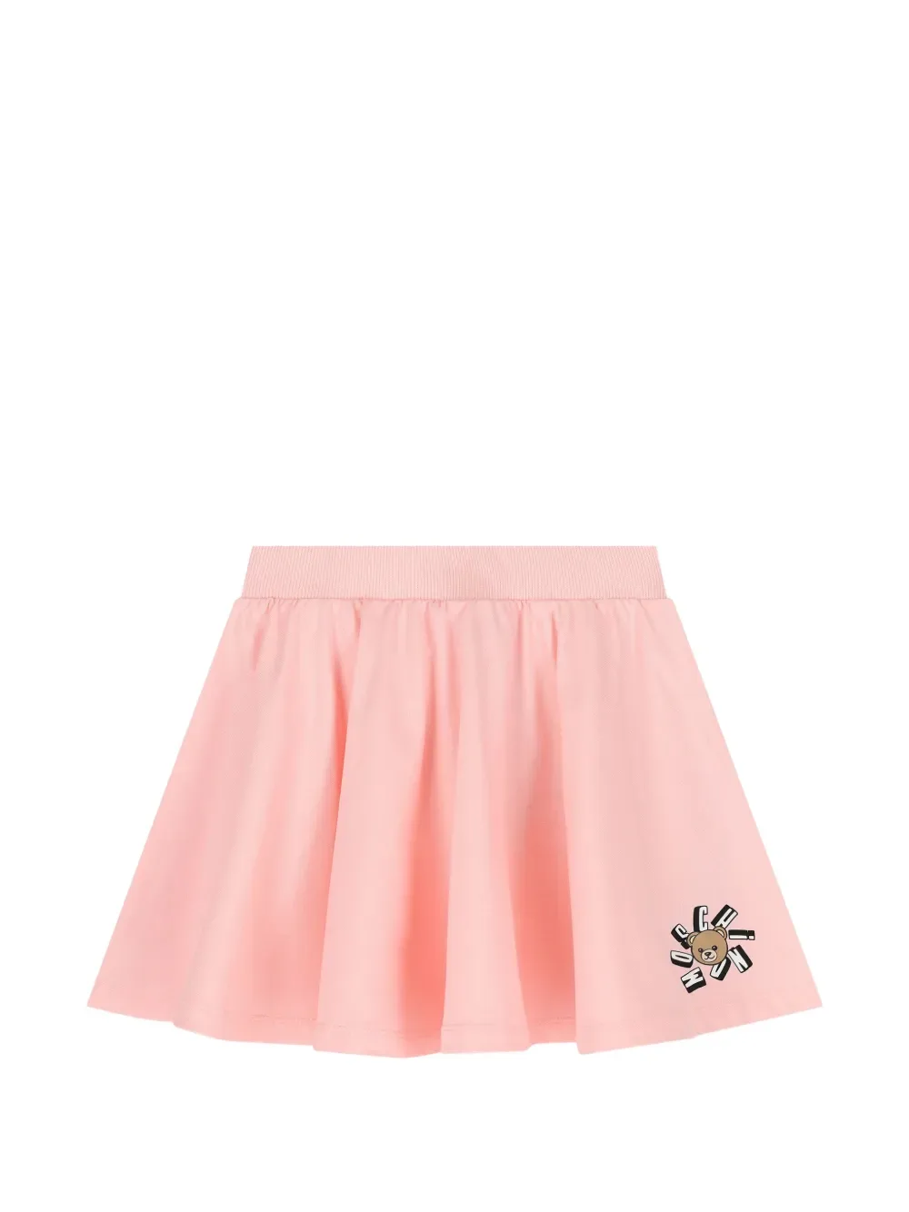 Юбка с аппликацией в виде мишки Moschino Kids, розовый