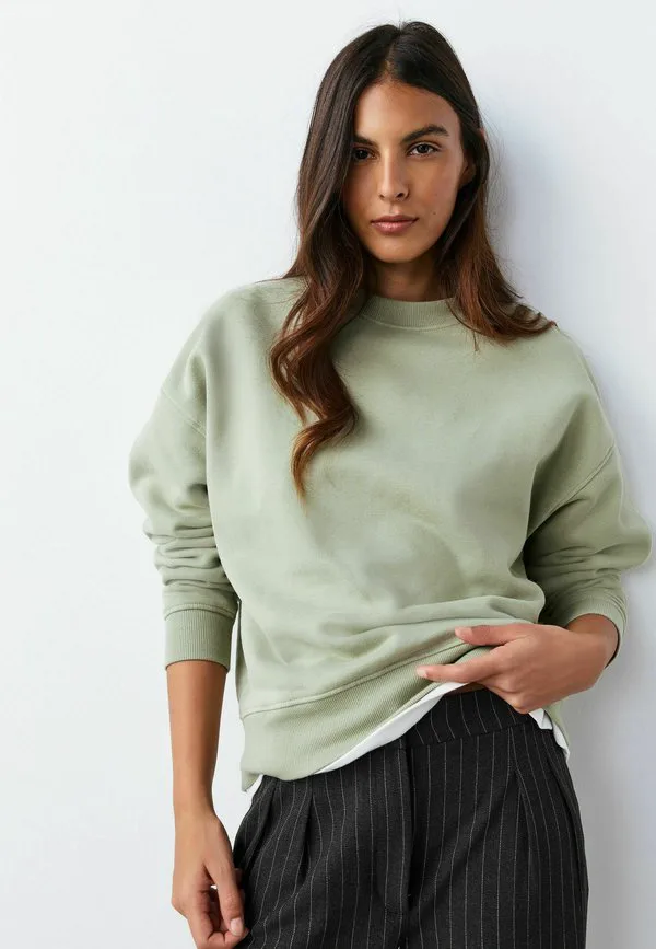 

Мягкая на ощупь толстовка с круглым вырезом и длинными рукавами Next, Sage Green, Зеленый, Мягкая на ощупь толстовка с круглым вырезом и длинными рукавами Next, Sage Green