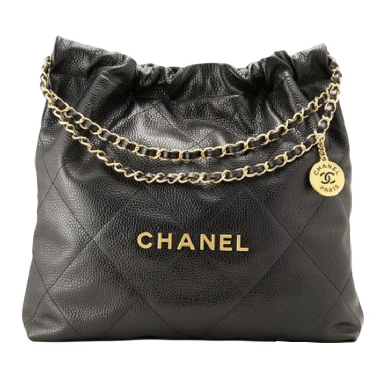 

Сумка 22Bag из зернистой тисненой телячьей кожи женская черная CHANEL