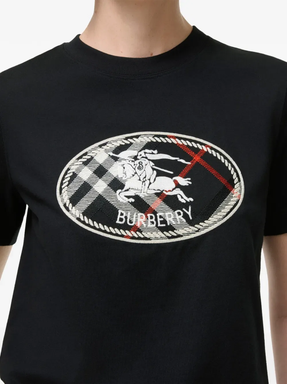 Футболка хлопок, Burberry, Рыцарский принт, черный — фото 3
