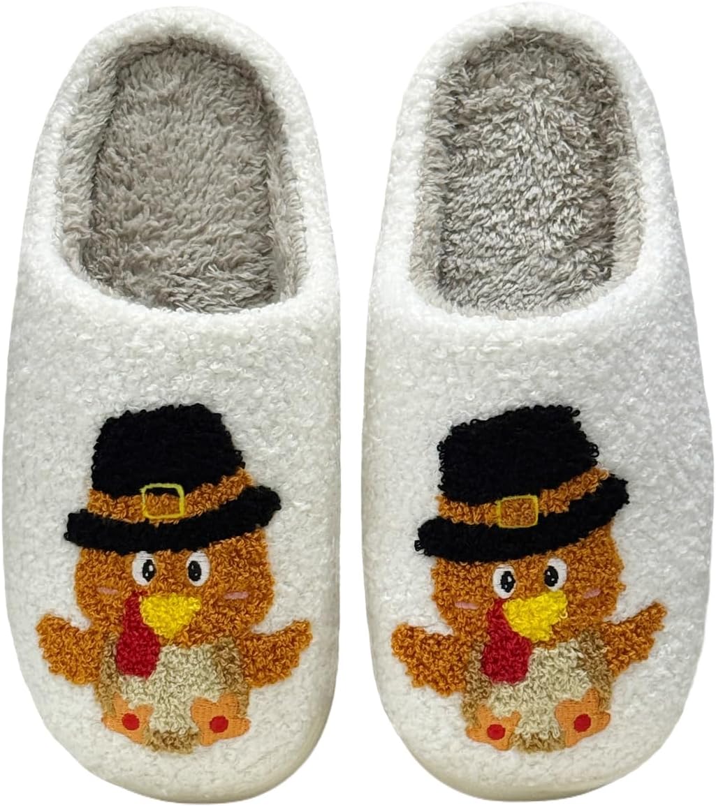 

Домашние тапочки Haiding для женщин и мужчин, пушистые плюшевые теплые тапочки с животными, зимние комфортные тапочки для спальни, A-turkey