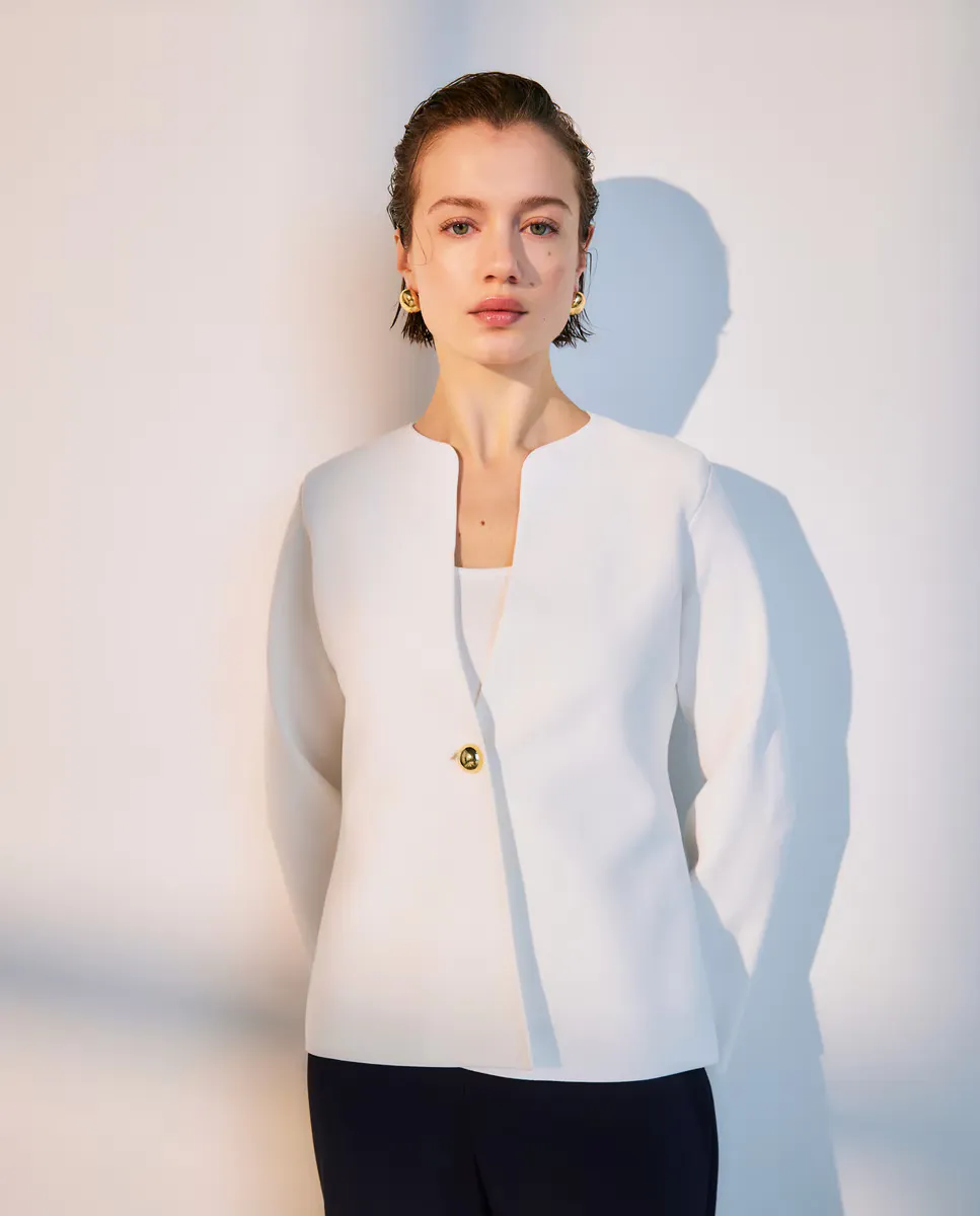 

Женский приталенный кардиган Woman El Corte Inglés, цвет 120 Crudo