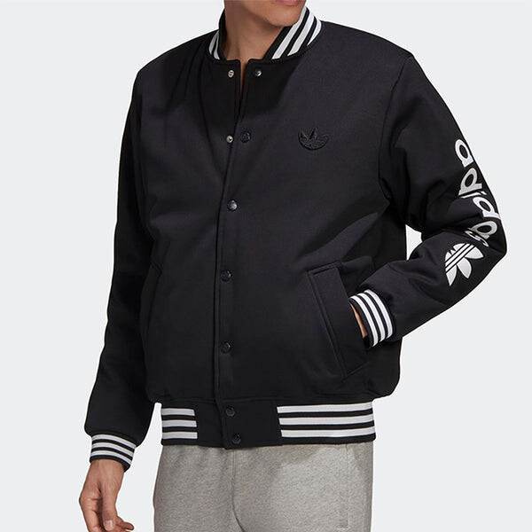 Куртка adidas originals Varsity Bomber Athleisure Casual Sports Jacket Black, черный — фото 3