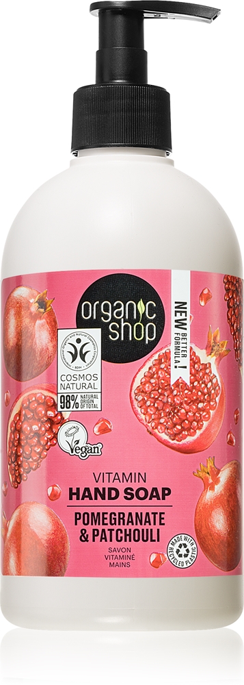 

Жидкое мыло для рук «Гранат и пачули» с дозатором Organic Shop, 500 мл