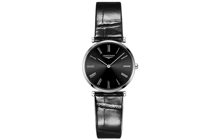 

Longines Женские кварцевые часы Jialan Collection, 29 мм, черный циферблат, корпус из нержавеющей стали, ремешок из крокодиловой кожи