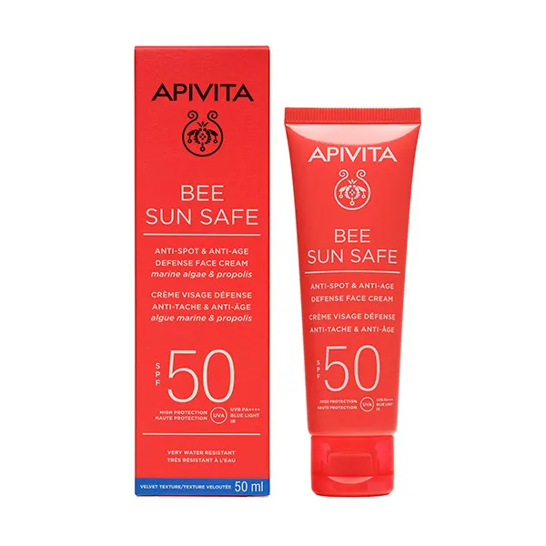 Солнцезащитный крем против старения и пятен Bee Sun Safe Crema Spf50 Apivita, 50 ml — фото 2