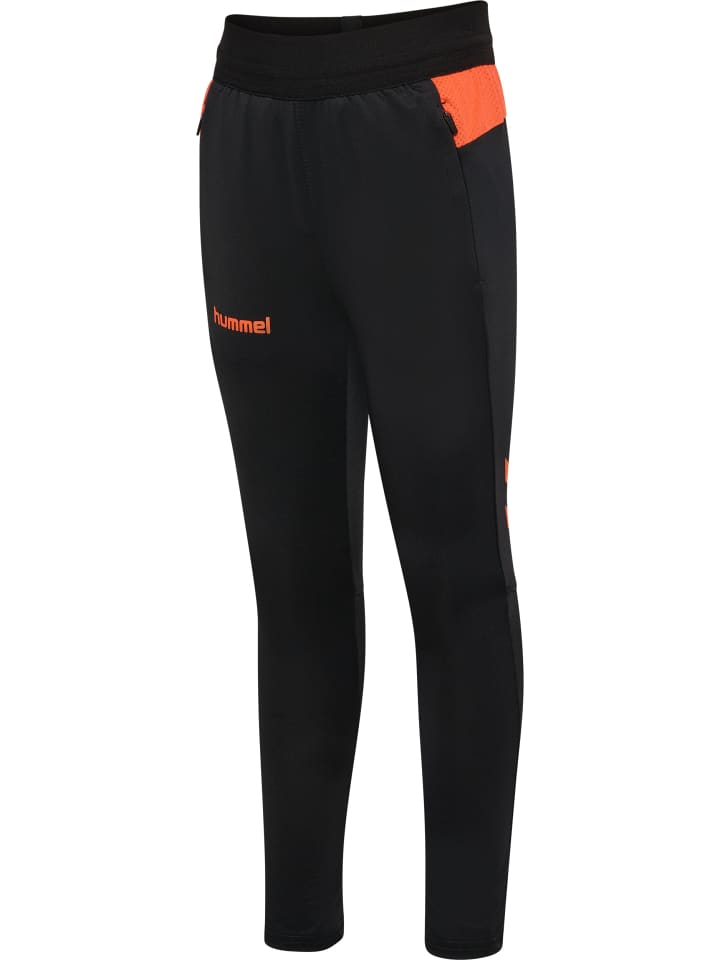 Hummel Детские спортивные брюки Hmlblaze Multisport с регулируемой талией, черно-оранжевые — фото 4