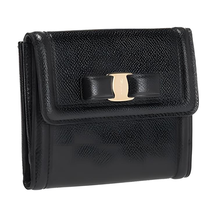 

Кожаный кошелек Ferragamo Regular женский черный