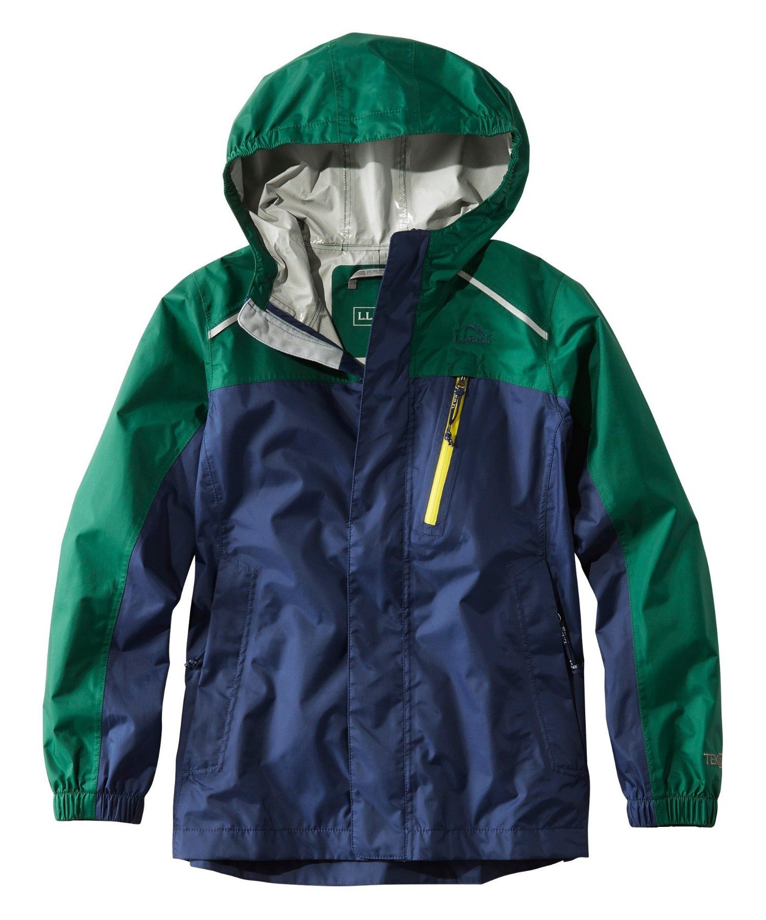 Детская дождевая куртка Trail Model, с цветовыми блоками L.L.Bean, Nght/EmrlSpr