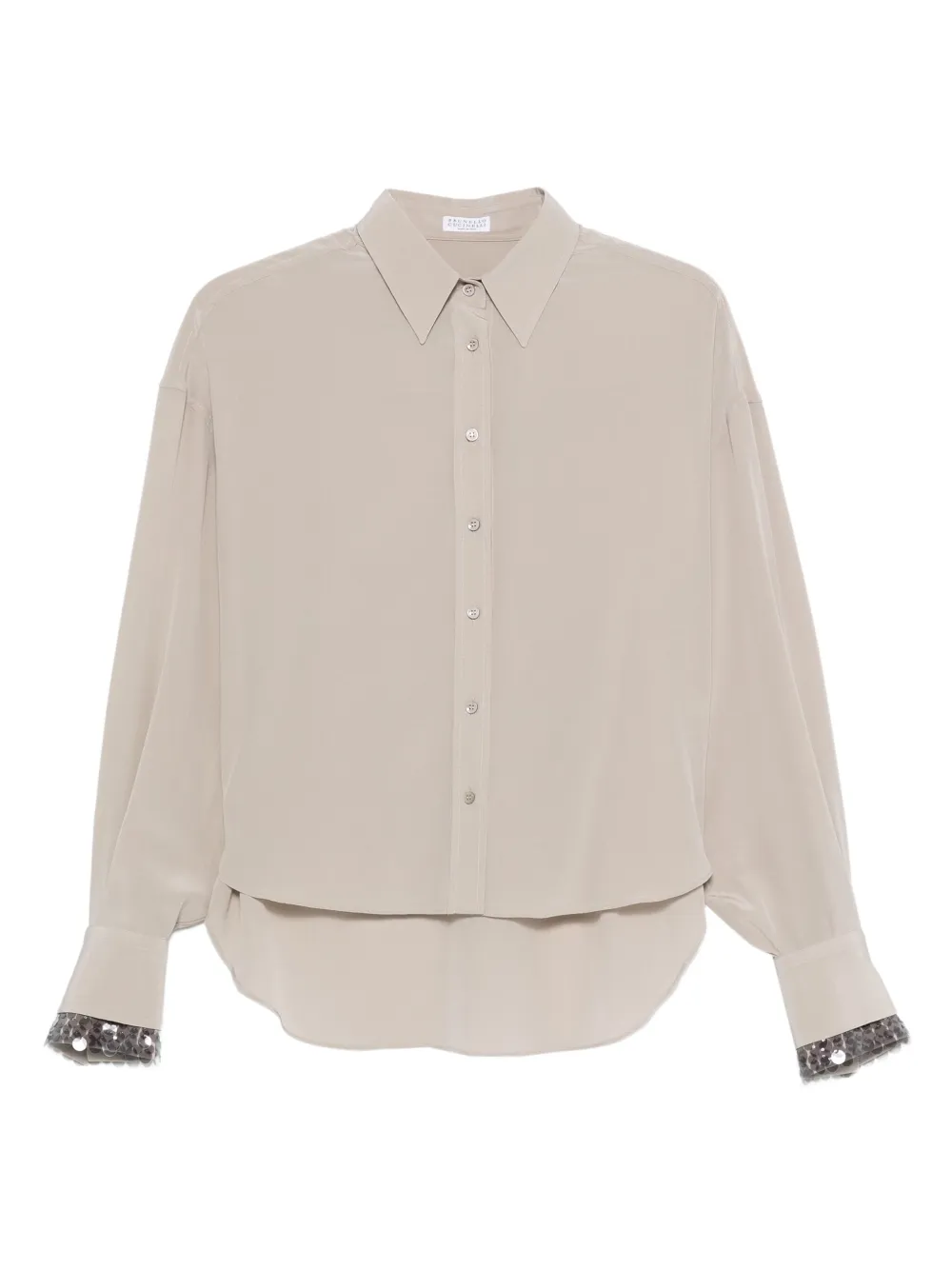 

Рубашка с пайетками Brunello Cucinelli, нейтральный