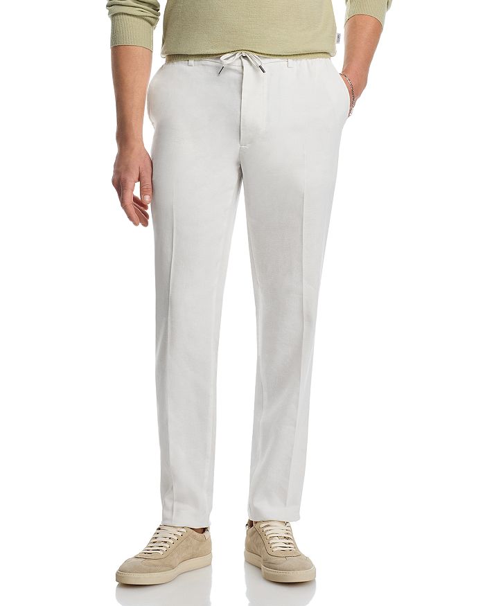 

Классические брюки Kane Regular Tapered Fit из льна BOSS, белый