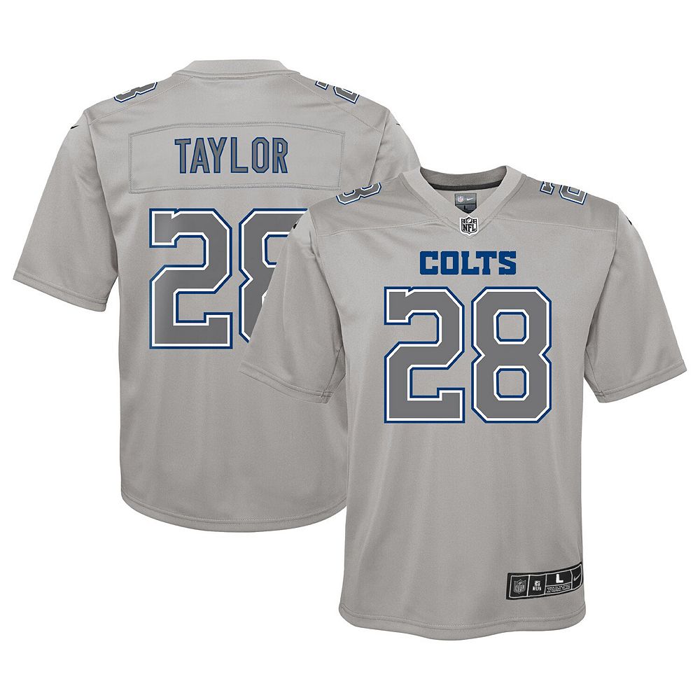 

Молодежная футболка Nike Jonathan Taylor Grey Indianapolis Colts Atmature Game Джерси, цвет Clt Grey