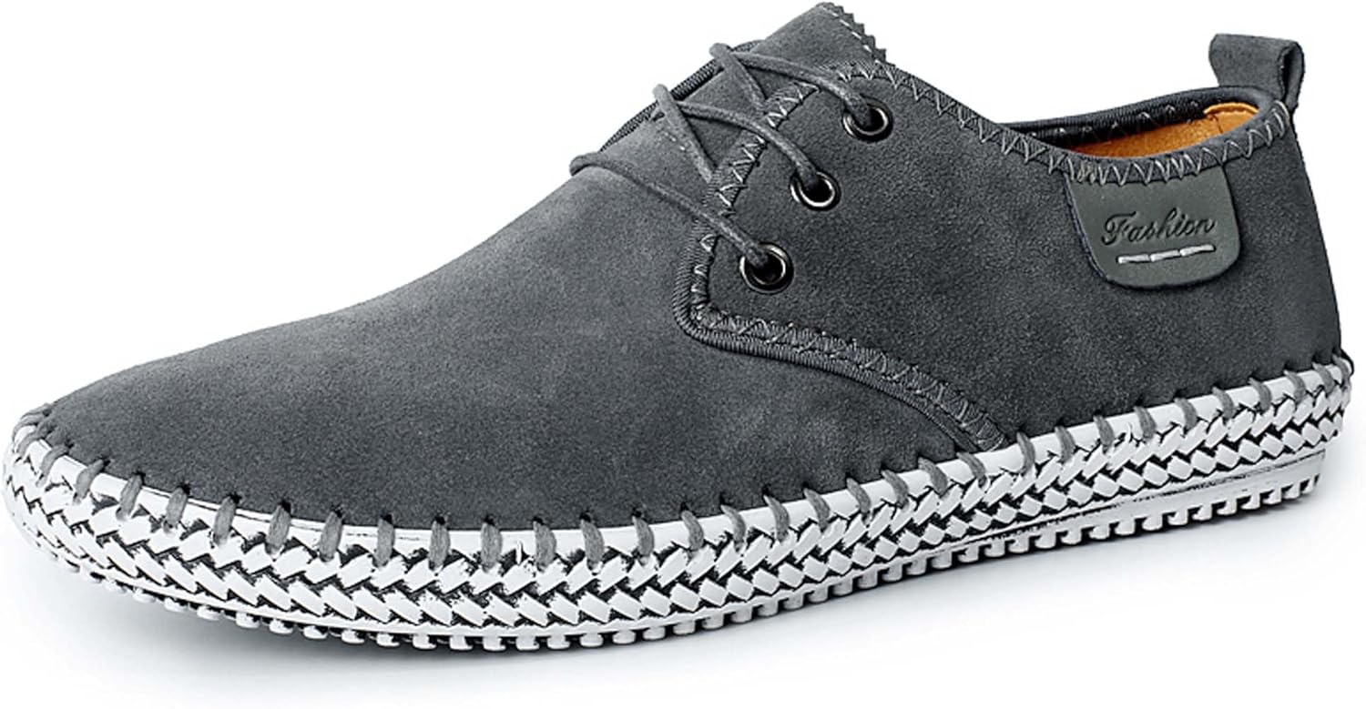 

Мужские повседневные оксфорды Легкие модные лоферы Классические шнурованные деловые офисные туфли Винтажные формальные туфли противоскользящие туфли для вождения Повседневные прогулочные кроссовки Generic, серый