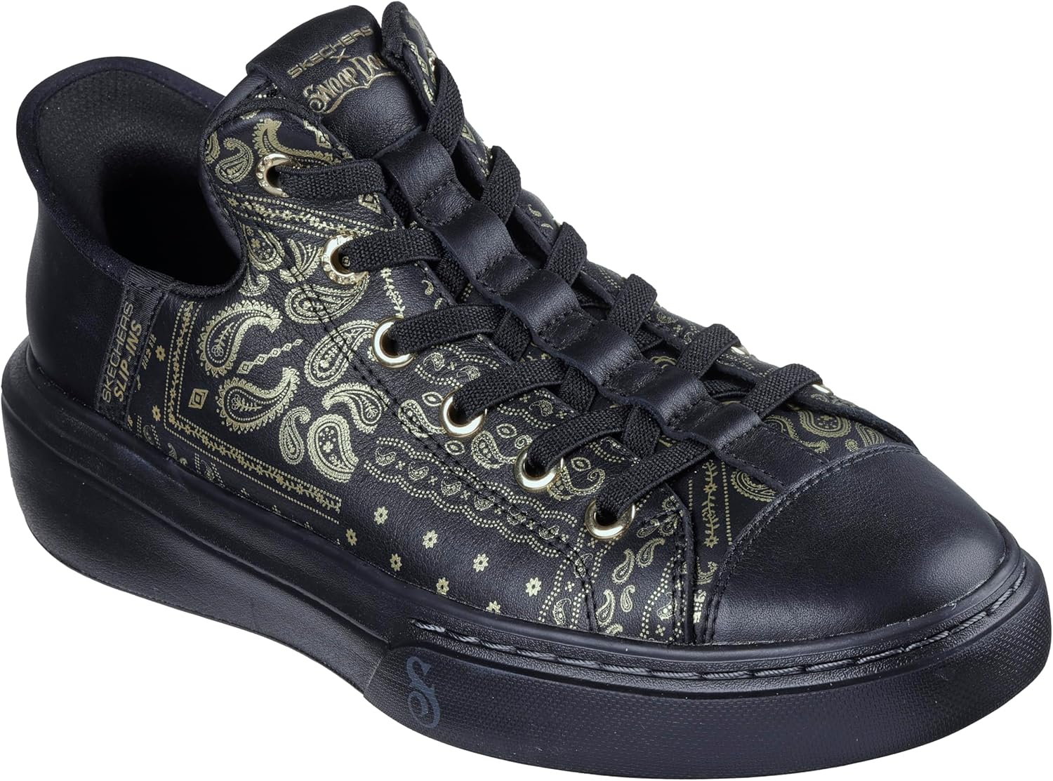 

Мужские кроссовки Skechers Snoop Dogg: Snoop ONE-Double G Hands Free Slip-Ins, черный/золотой