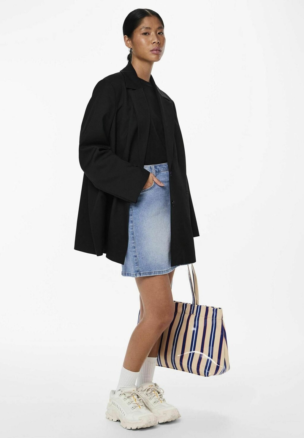 

Юбка А-силуэта PCPEGGY Pieces, светло-голубой деним