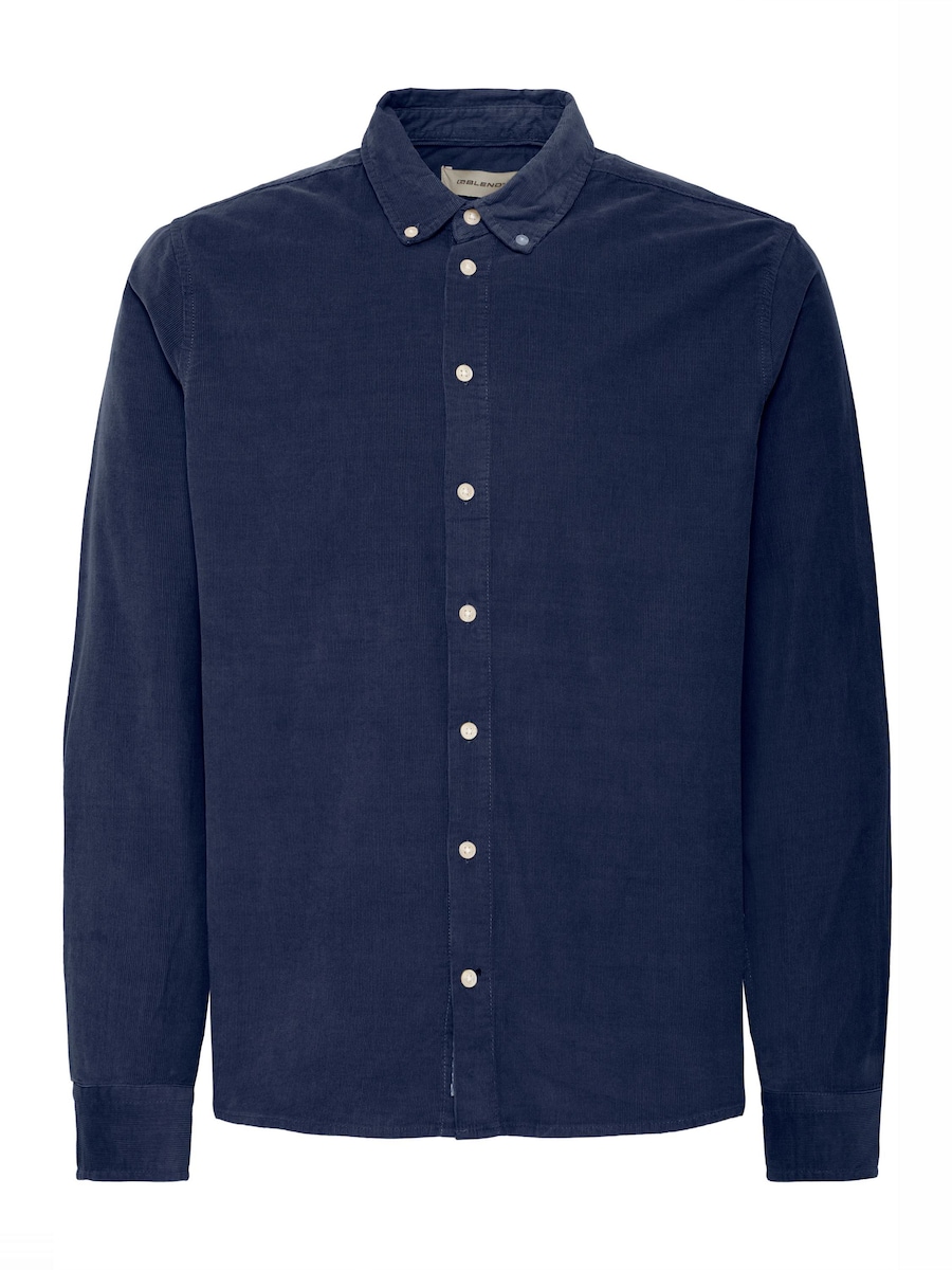 

Рубашка на пуговицах классического кроя BLEND, темно-синий