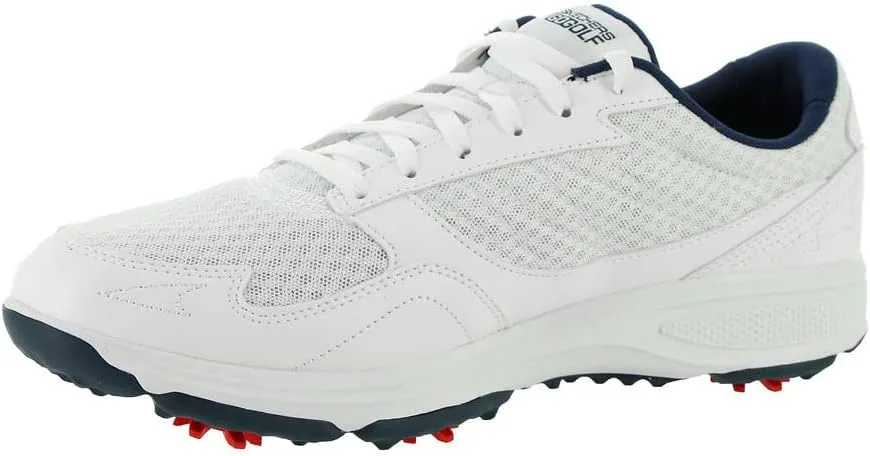 Мужские кроссовки для гольфа Skechers Torque Sport Fairway с шипами, свободная посадка, белый/синий — фото 2