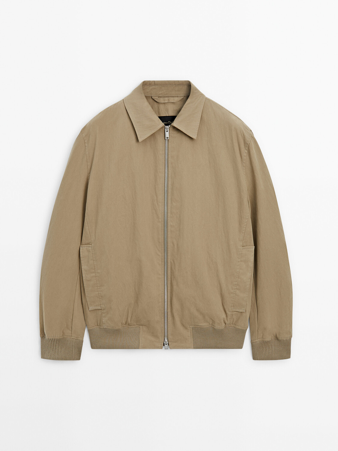 

Куртка из смесового хлопка на молнии Massimo Dutti, коричневый