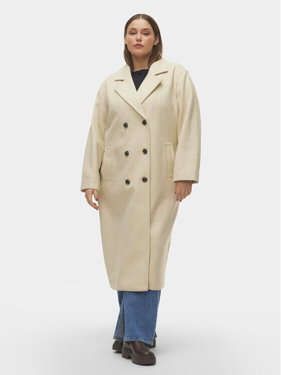 

Переходное пальто стандартного кроя Vero Moda Curve, экрю