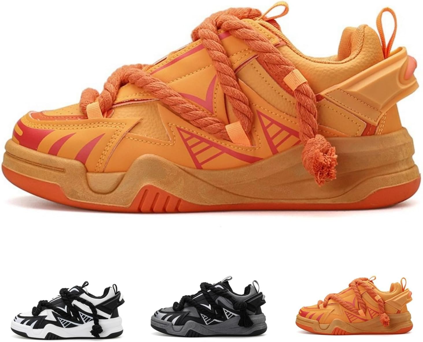 

Мужские массивные модные кроссовки, дышащие, противоскользящие, удобные, повседневные кеды Macefil, оранжевый