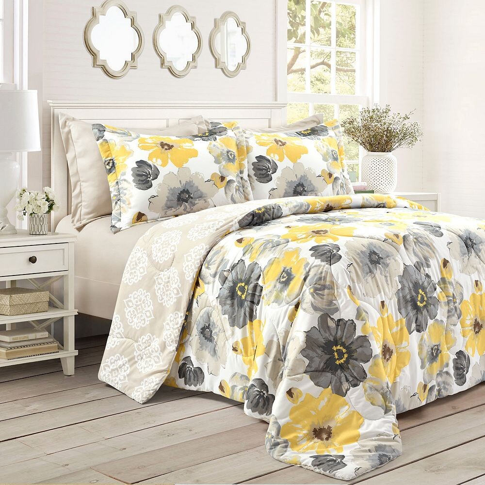 

Комплект одеял Lush Decor Leah с накидками, цвет Yellow Gray