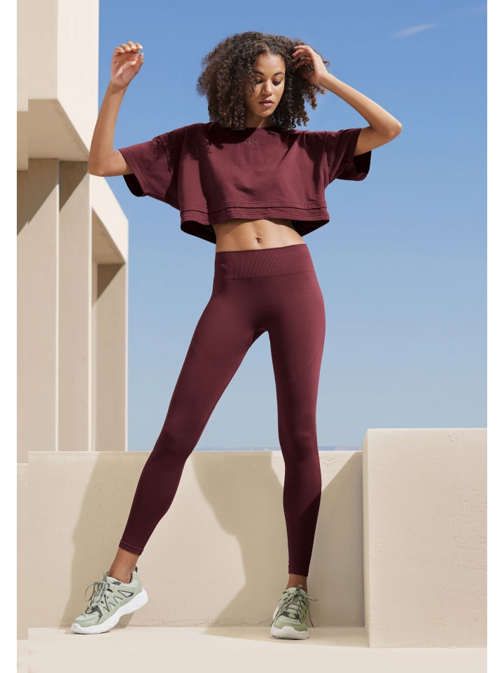 

Рубашка с короткими рукавами темно-красного цвета LASCANA