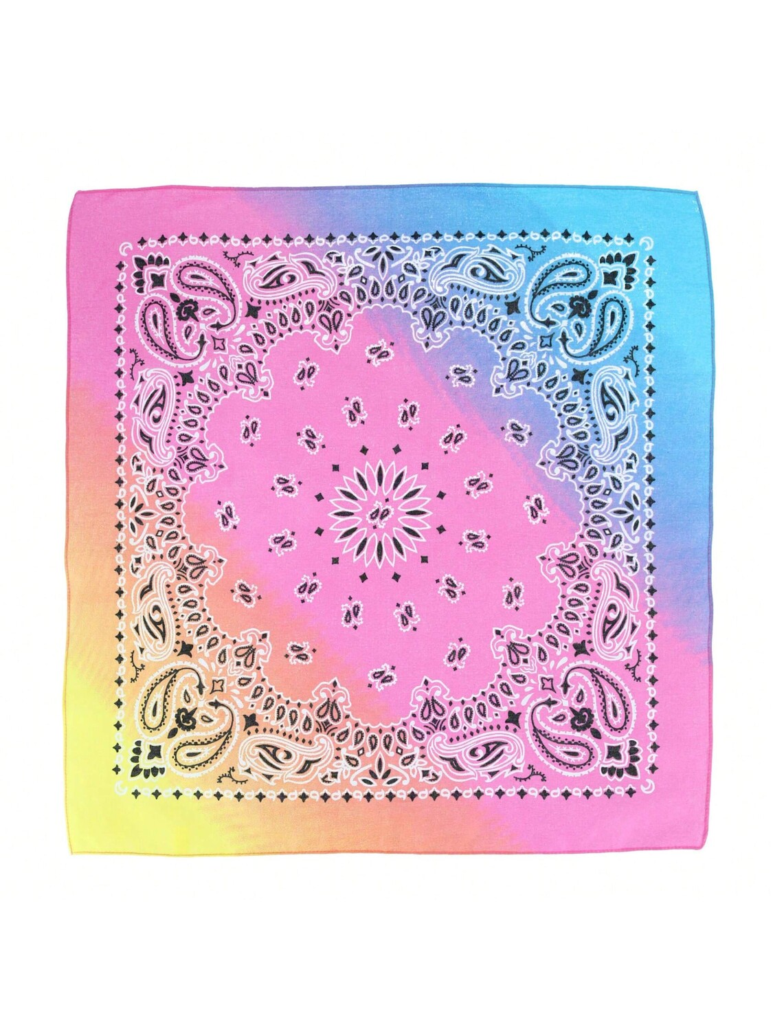 

Бандана CTM Pastel Ombre с принтом пейсли, голубой / розовый / желтый