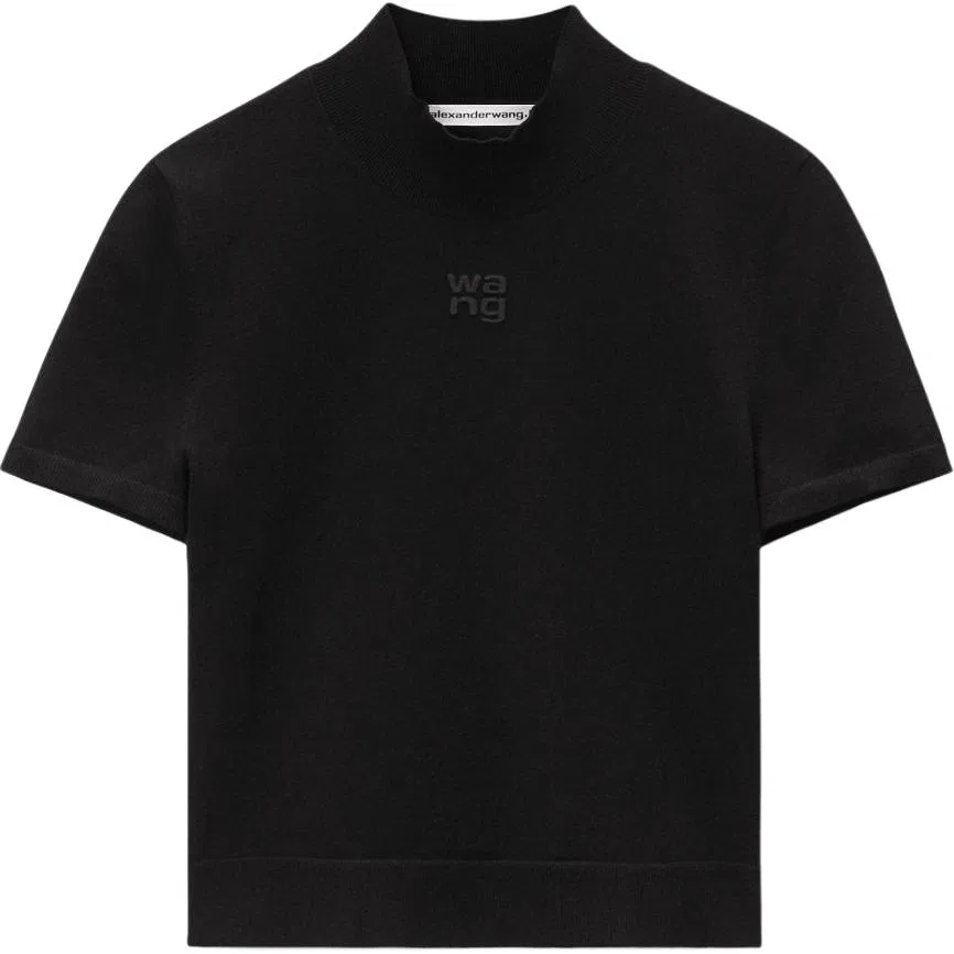 Топ вязаный с тисненым логотипом Alexander Wang, Black