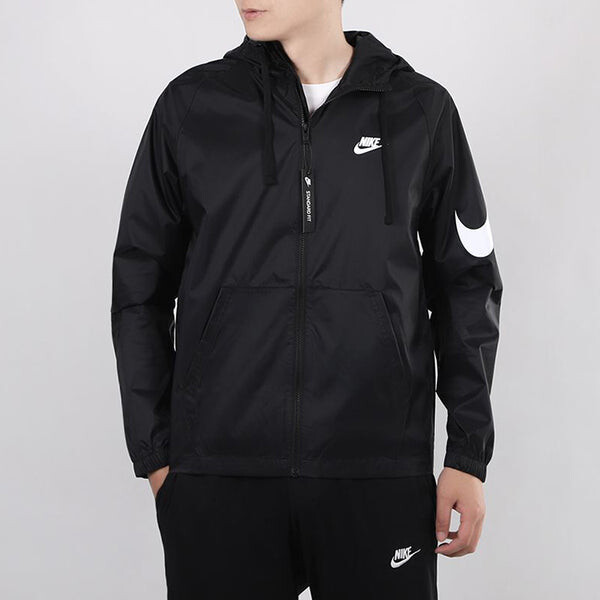 Куртка Nike Sportswear Swoosh Full-length zipper Cardigan Hooded Jacket Black, черный — фото 4