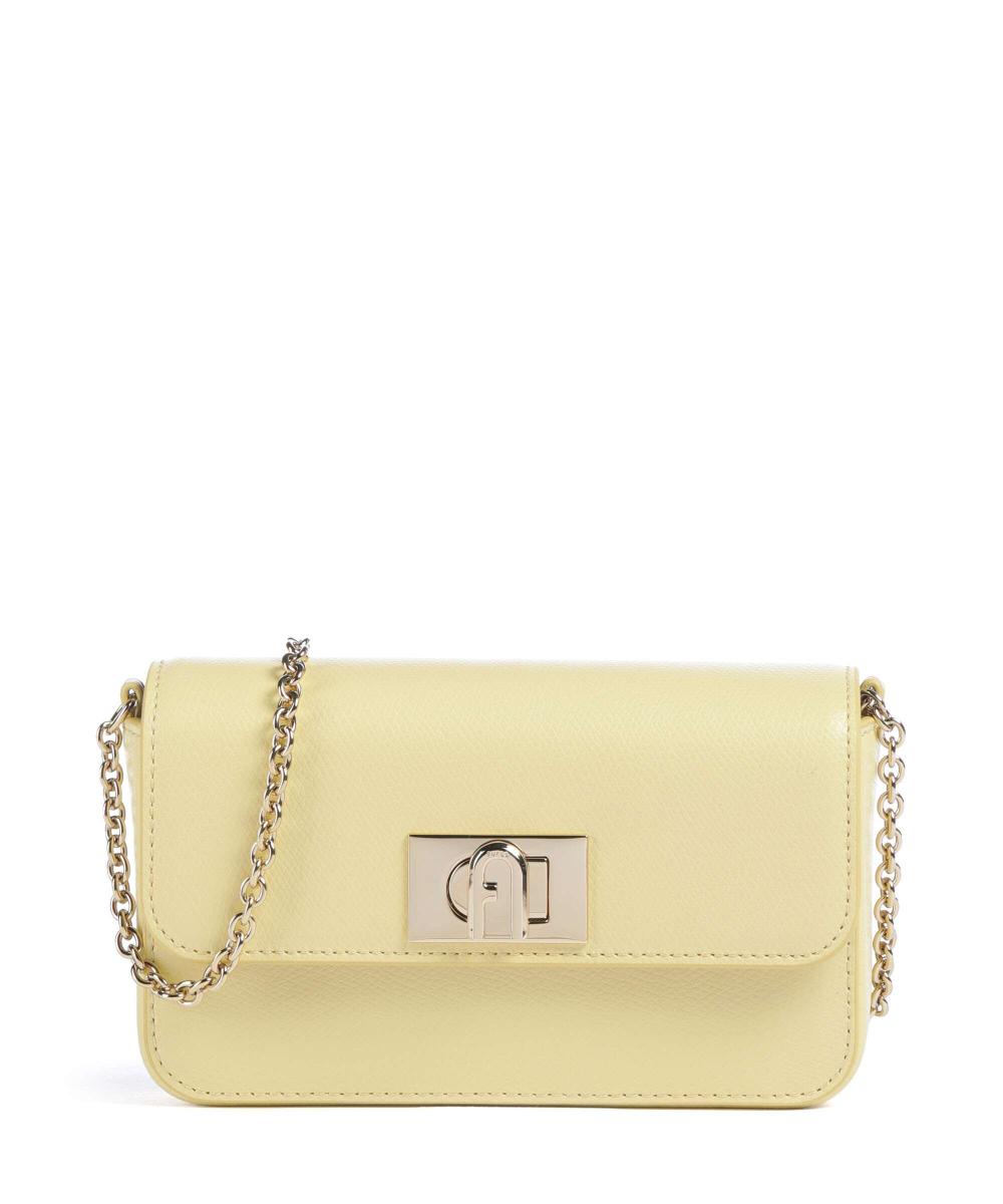 

1927 мини-сумка через плечо из зернистой кожи Furla, желтый