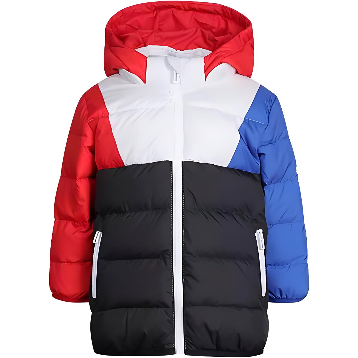 

Adidas Детская пуховая куртка, красно-бело-синяя