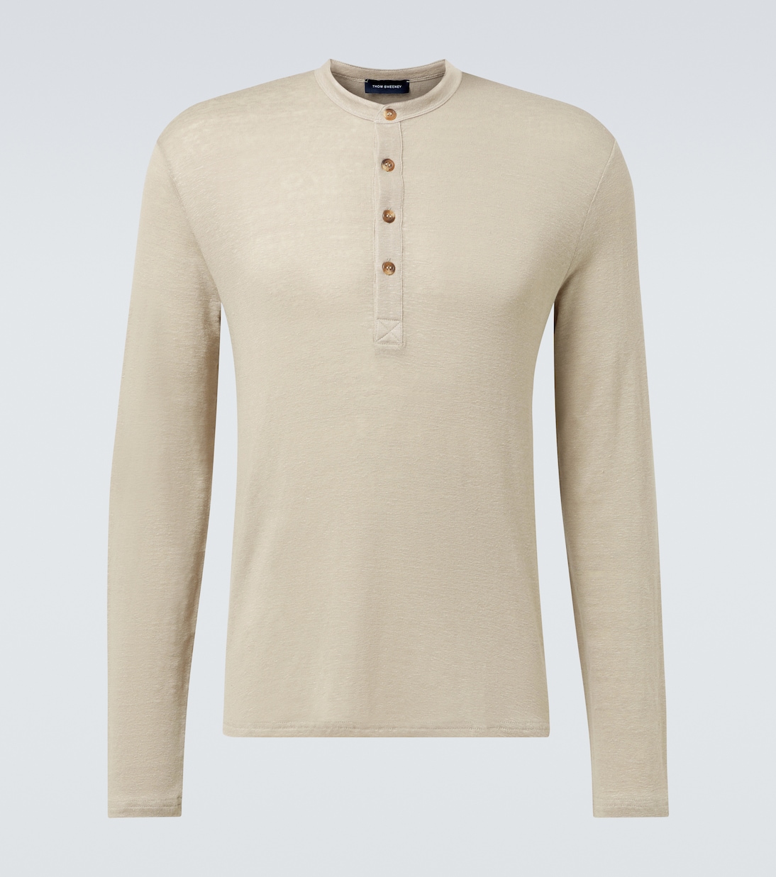 

Льняная рубашка-хенли с добавками Thom Sweeney, Beige Gesso