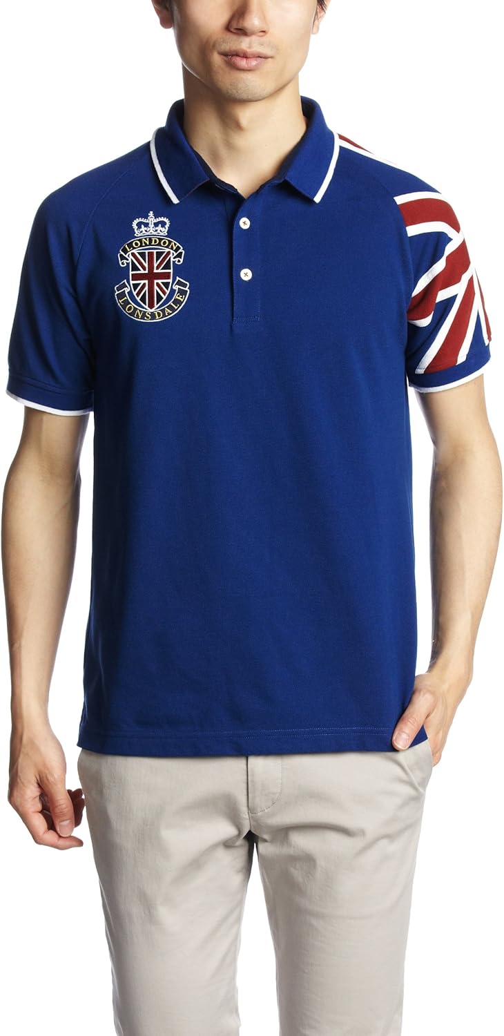 

Поло «RATTLE TRAP» (эксклюзив LONSDALE) с изображением британского флага и эмблемы, синий