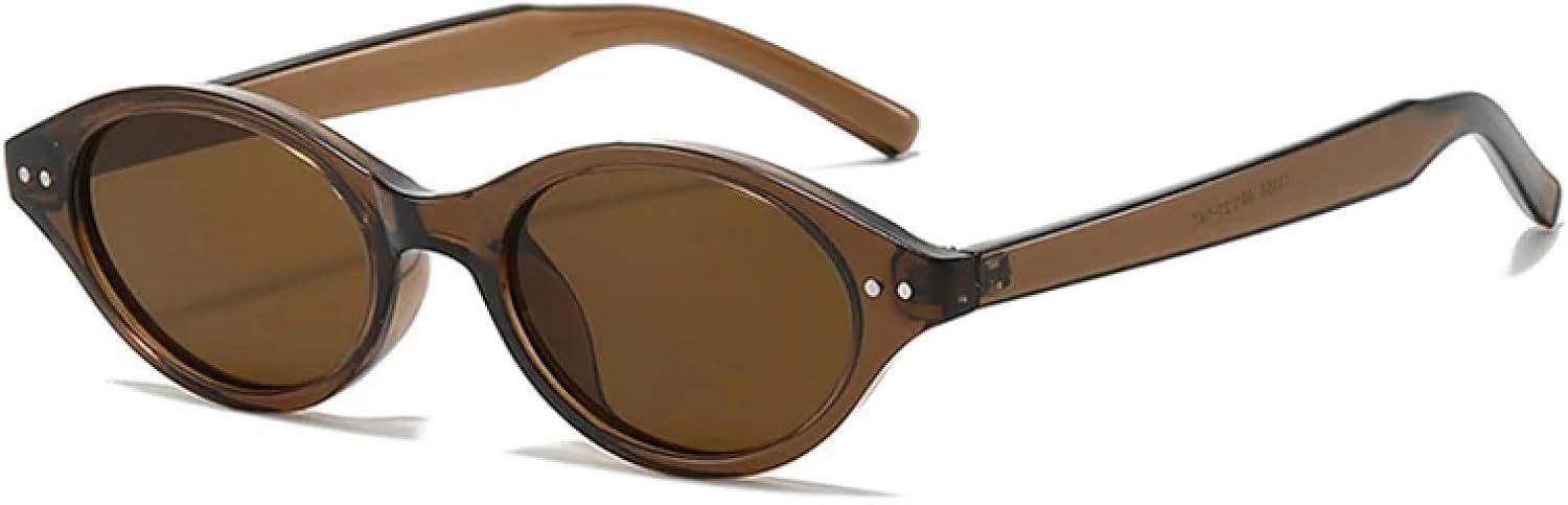 

Солнцезащитные очки с защитой от УФ-излучения UV400 | Маленькая оправа "кошачий глаз" в стиле панк с заклепками | Для женщин и мужчин, для занятий спортом на открытом воздухе и вождения DSVIGF, Brown-brown