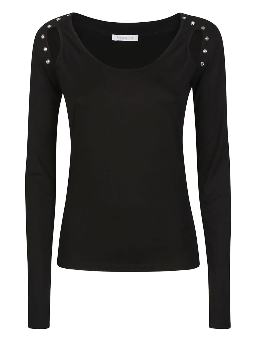

Топ с длинными рукавами и акцентом на плечах Patrizia Pepe, черный