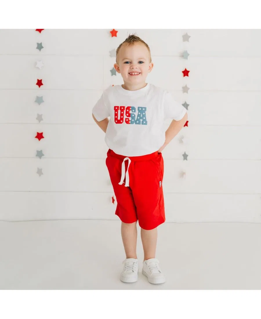 Детская футболка с коротким рукавом Baby Boys USA Puff Ink Sweet Wink, белый — фото 2
