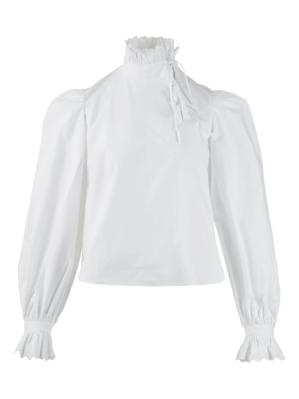 

Блузка с оборками и высоким воротником pushBUTTON, белый