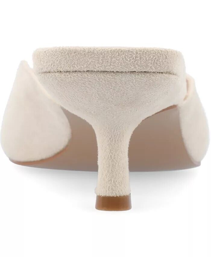 Женские туфли Larna Square Toe Slip On Kitten Heels Journee Collection, слоновая кость/кремовый — фото 3