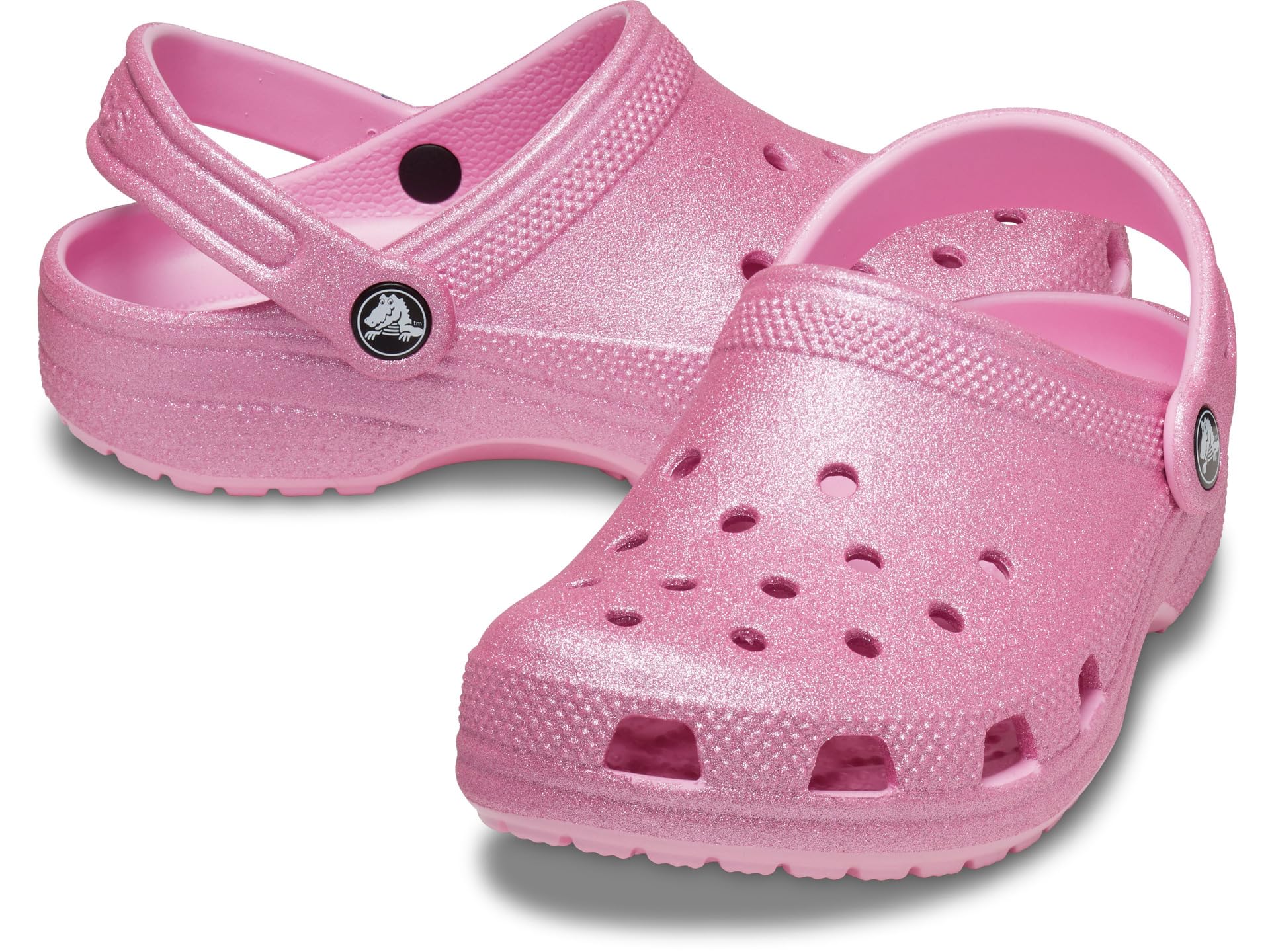 Туфли Crocs Kids Classic Glitter Clogs, цвет Pink Tweed Glitter