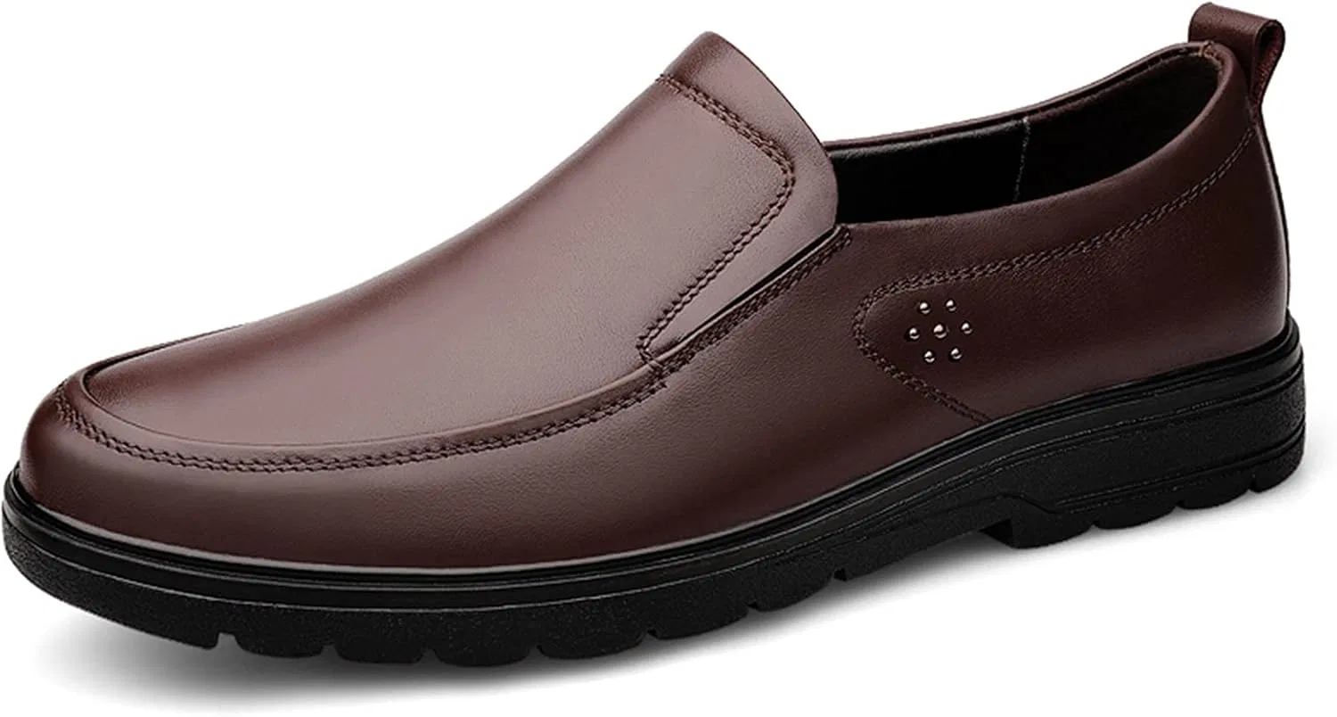 Лоферы кожаные Mens Loafers Simple Driving Loafers, коричневый