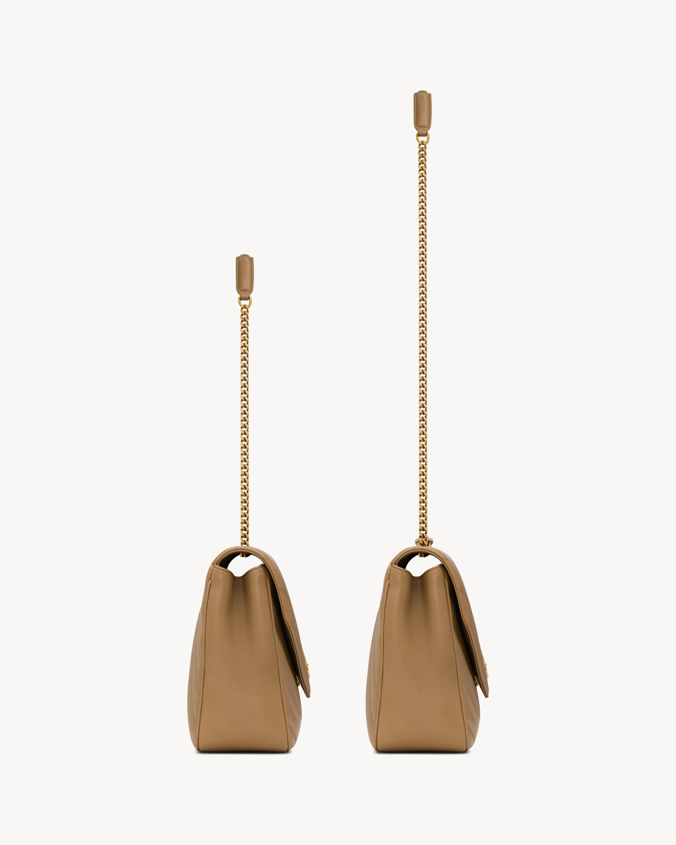 LOULOU large из простеганной овечьей кожи SAINT LAURENT, бежевый — фото 4