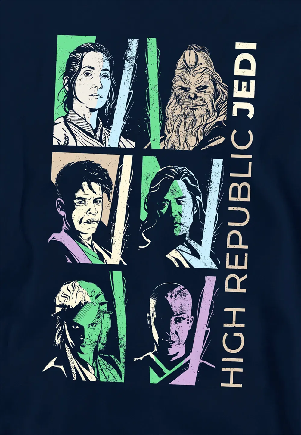 Детский худи Star Wars The Acolyte High Republic Pastel Jedi, темно-синий, Disney, темно-синий — фото 2