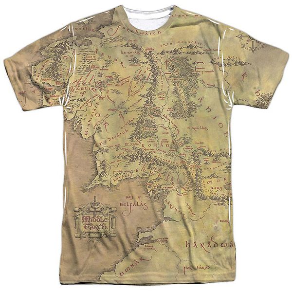 

Футболка Lord of the Rings Middle Earth Map Licensed Character