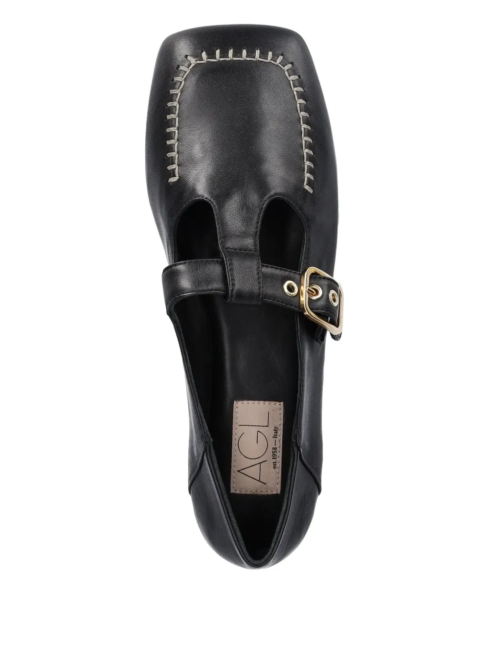 Туфли Cercamic buckle-detail stitched shoes AGL, черный — фото 3